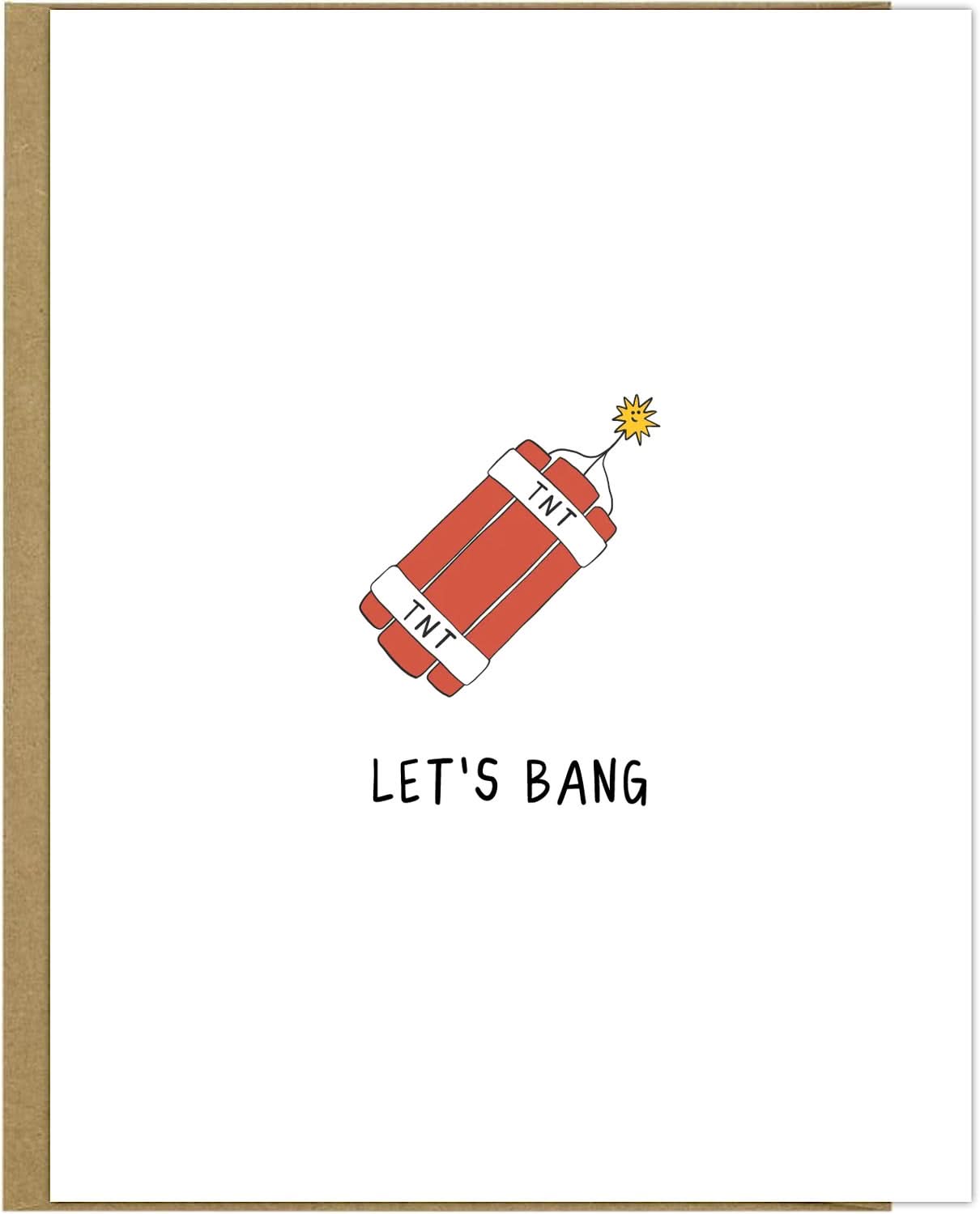 This rockdoodles Let's Bang Card comes in a natural envelope.