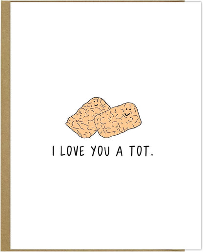 This "Love You A Tot Card" greeting card from rockdoodles is perfect for expressing your affection. With a blank inside, you can customize your heartfelt message.