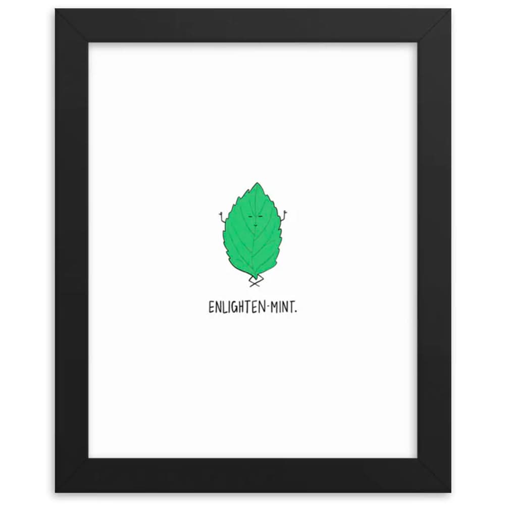 A wood frame with an Enlightenmint Print by rockdoodles on thick matte paper.