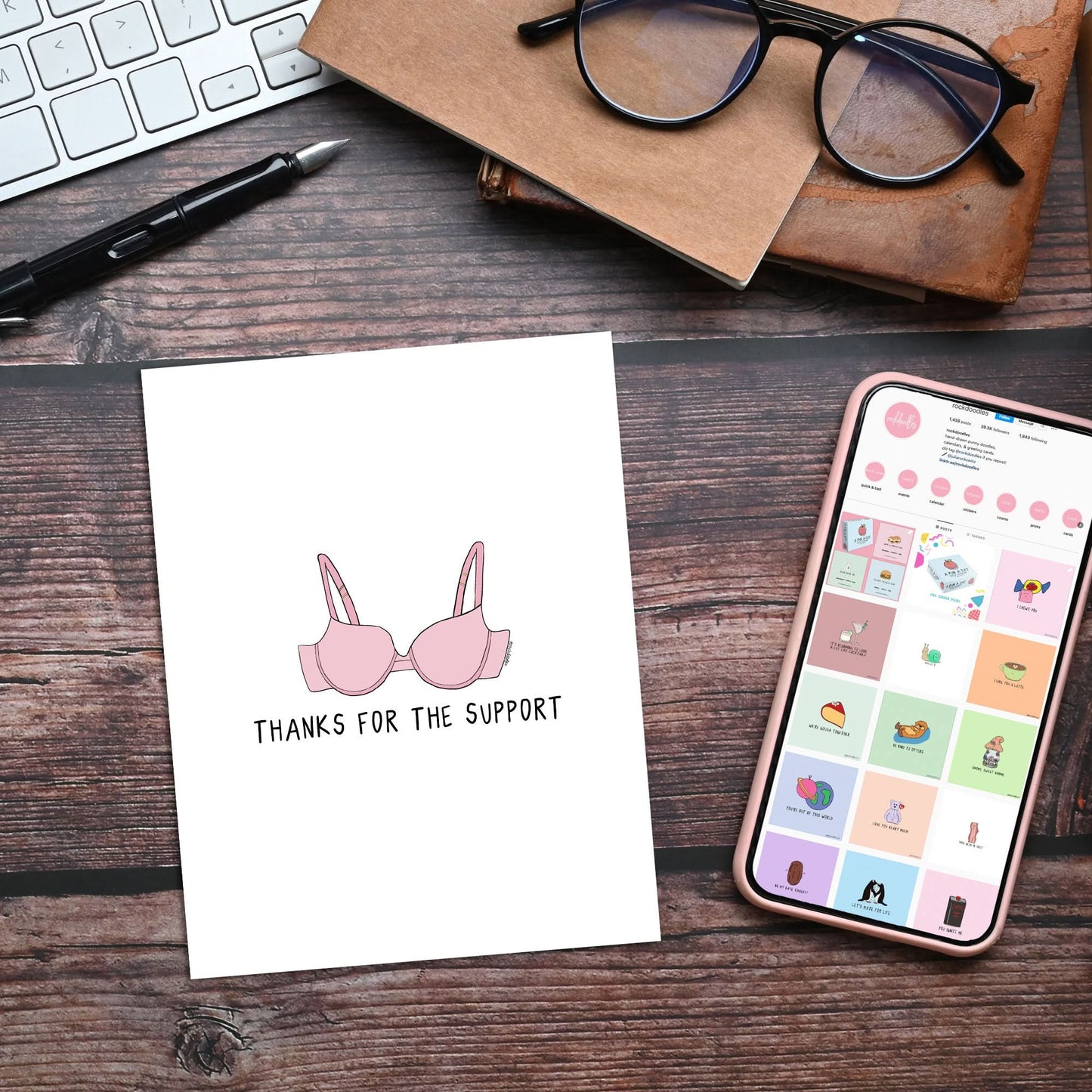 Support Bra Card - rockdoodles