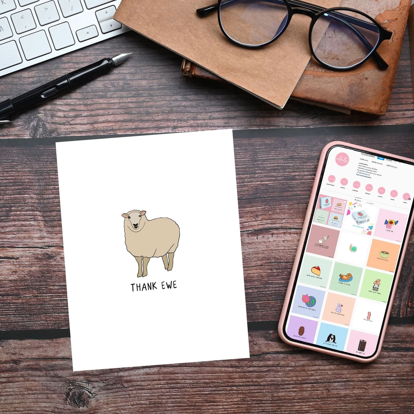 Thank Ewe Card - rockdoodles