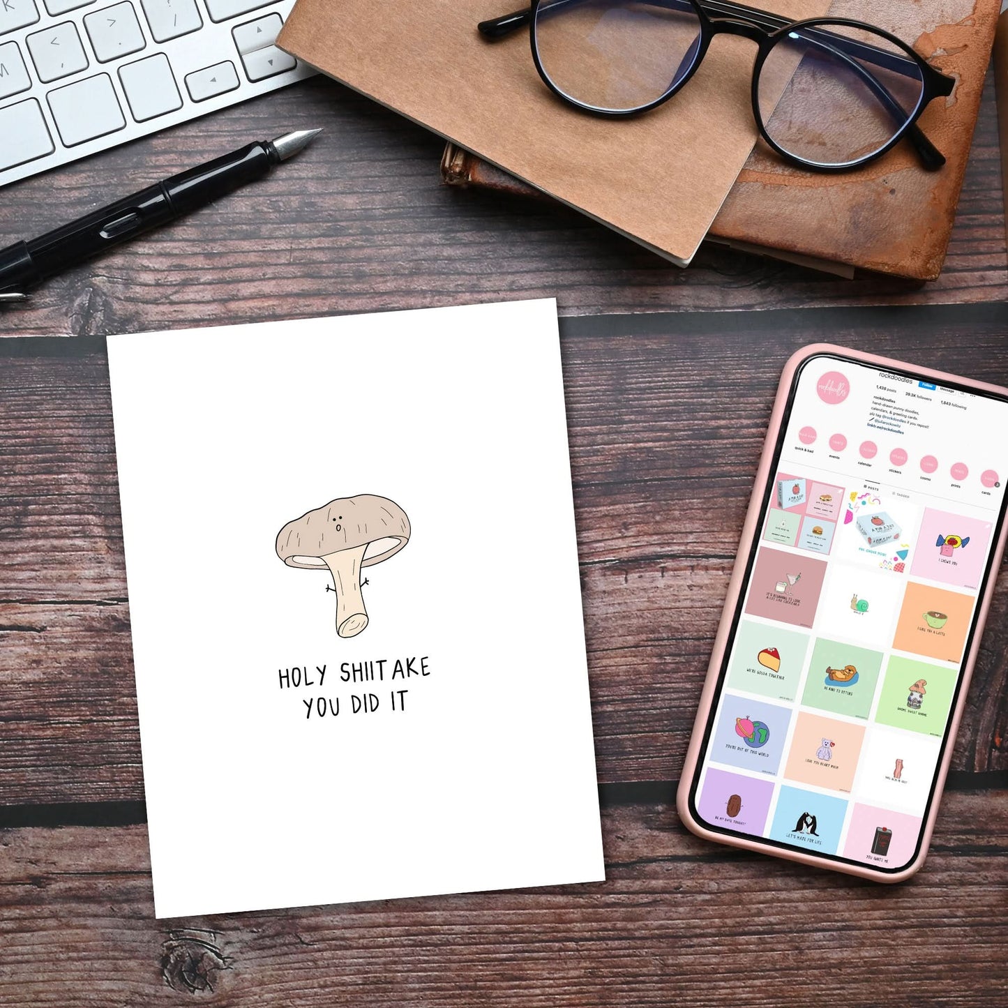 Holy Shiitake Card - rockdoodles