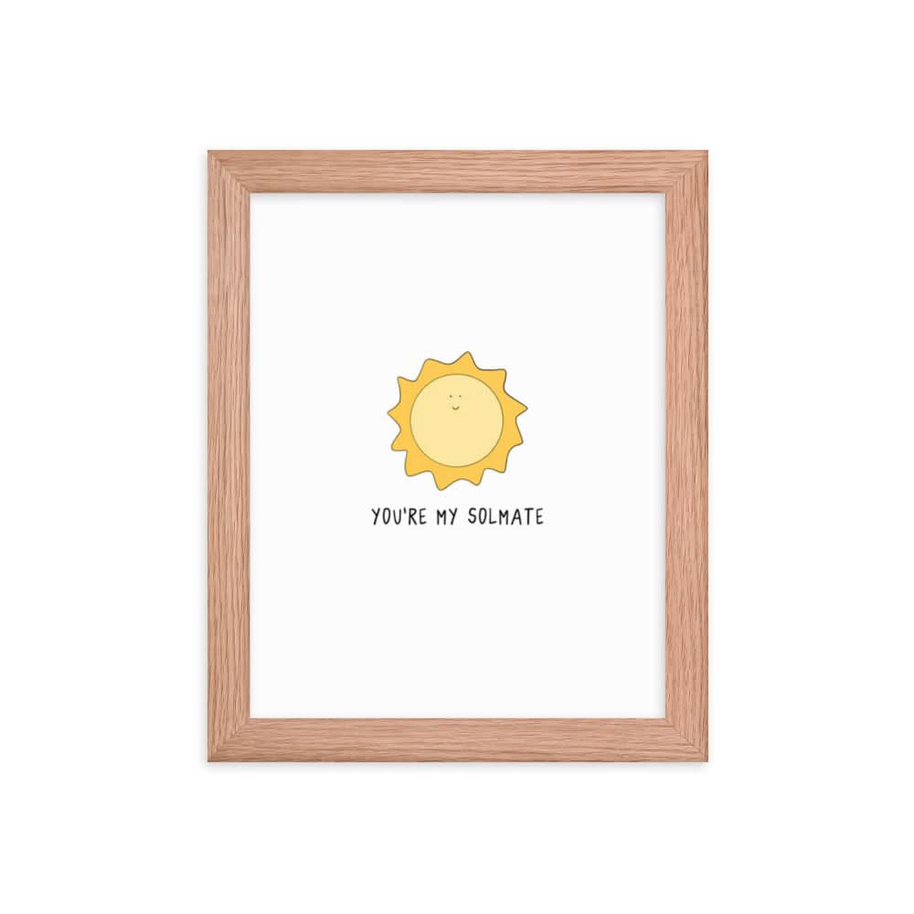 A Solmate Print of a sun on matte paper with the words peace be with you from rockdoodles.