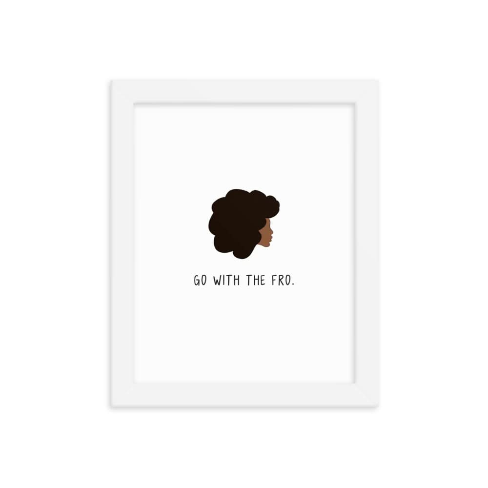 rockdoodles' Go With The Fro Print framed poster on matte paper.
