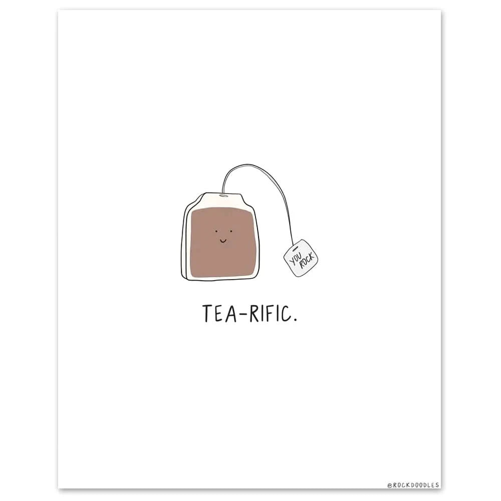 Tea-rific Print - art print on thick matte paper by rockdoodles.