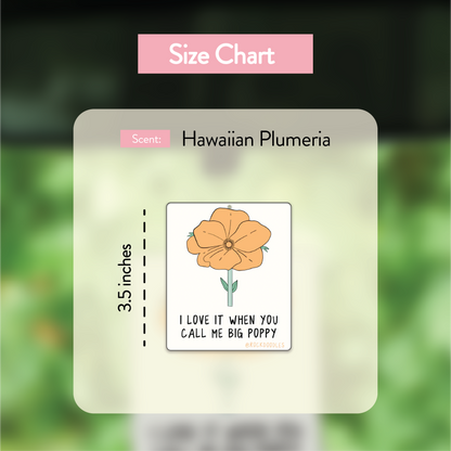 Big Poppy (2-Pack) Punny Air Freshener - Hawaiian Plumeria Scent