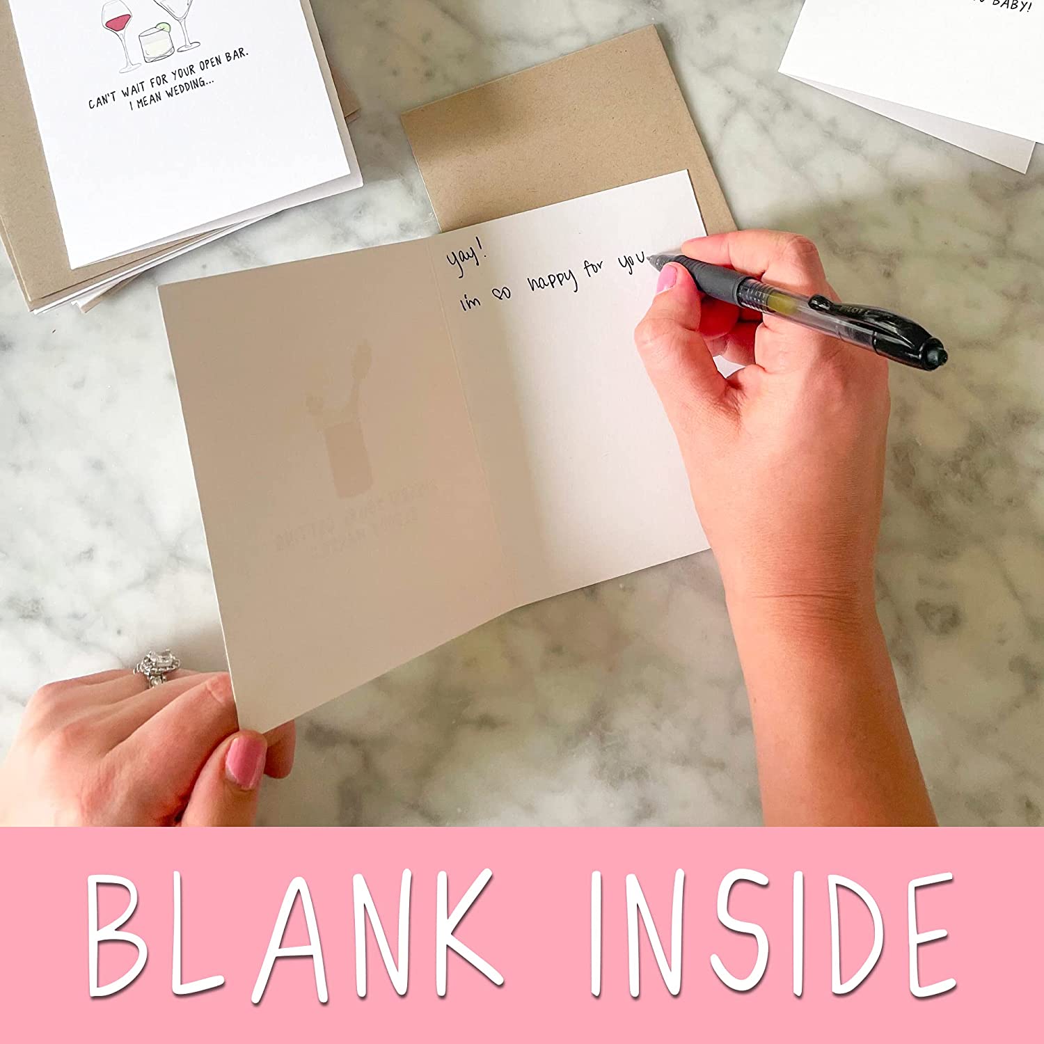 rockdoodles' Bean Thinking Cards with blank interiors and envelopes.