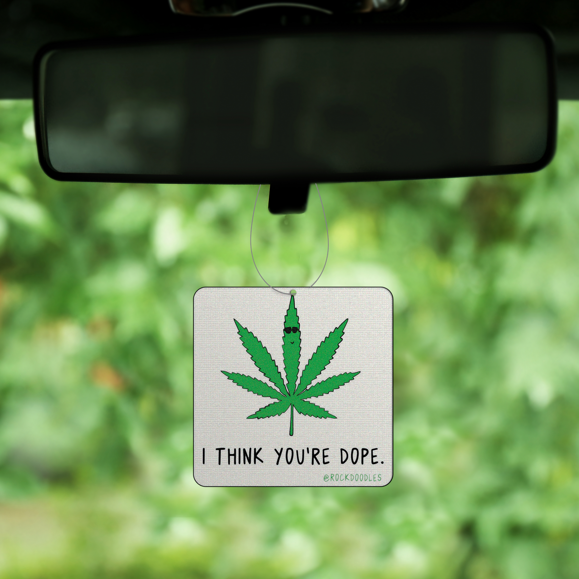 Enhance your driving experience with our refreshing You're Dope (2-Pack) Punny Air Freshener - Pine Forest Scent by rockdoodles.