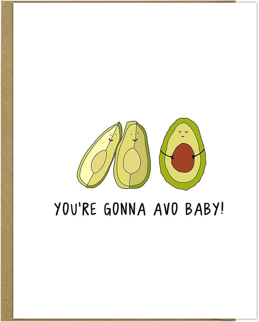 rockdoodles Gonna Avo Baby greeting card featuring a natural envelope.
