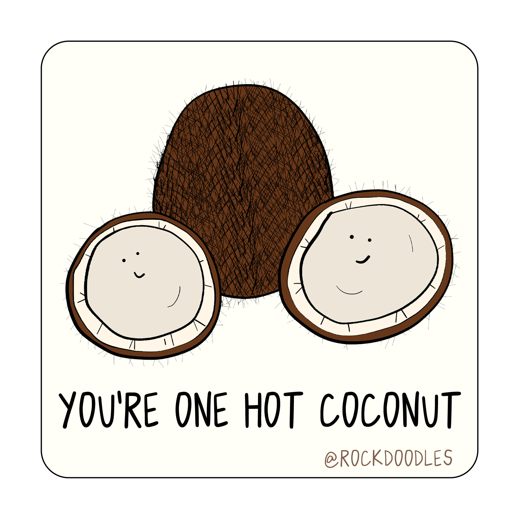 You're one hot rockdoodles coconut-scented 2-pack air freshener sticker.