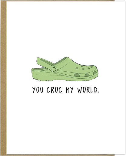 This "Croc My World Card" by rockdoodles is a delightful way to express your feelings.