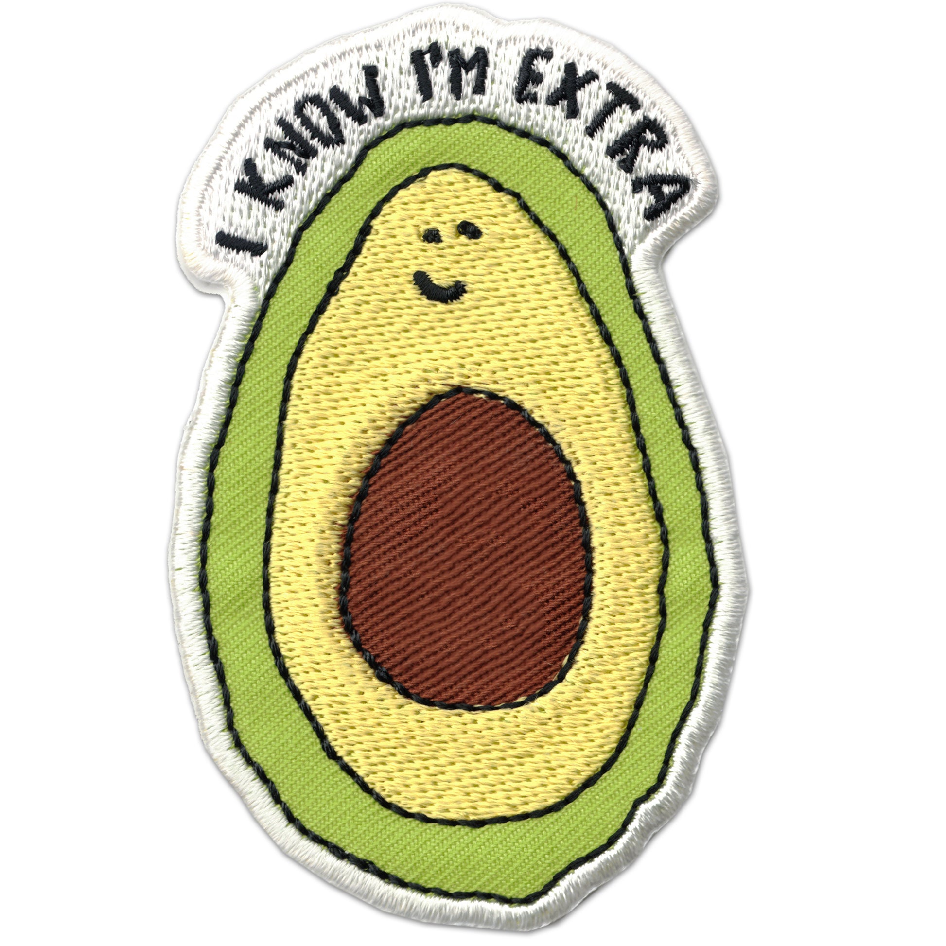 I know I'm extra Rockdoodles embroidered patch, with iron on instructions for household iron.