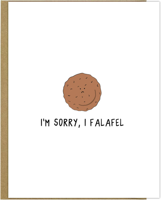 I rockdoodles Falafel Card with a natural envelope for the perfect "I'm sorry" gesture.
