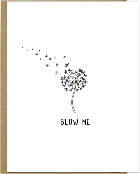 This rockdoodles Blow Me Card measures 5x7 inches and comes with an envelope, making it the perfect card for any occasion.