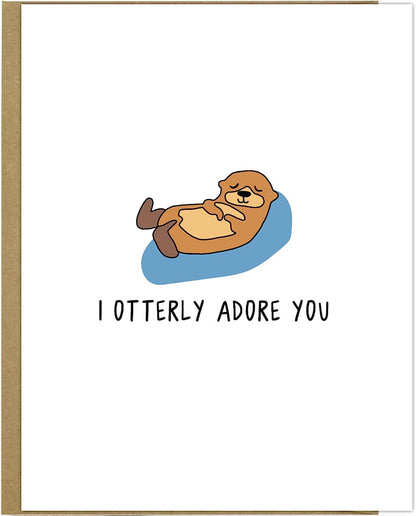 I rockdoodles I Otterly Adore You Card, perfect for expressing your love and affection. This card comes with a natural envelope.