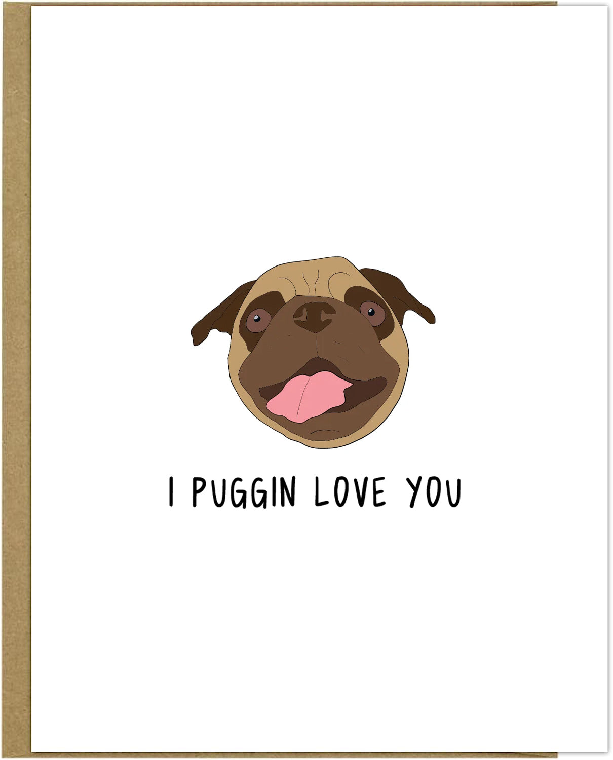 Send a heartfelt rockdoodles Puggin Love You Card complete with adorable pug illustrations, designed to express your affection. The card comes with a matching envelope for convenience.