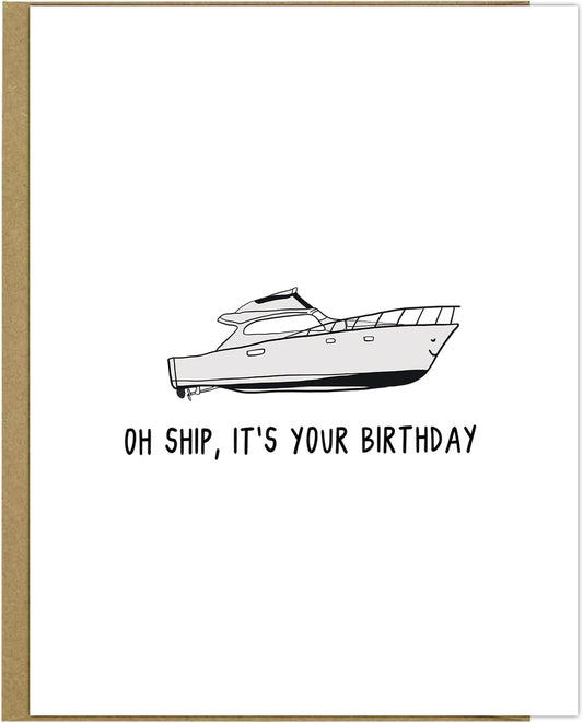 Rockdoodles' Oh Ship Birthday Card with a natural envelope.