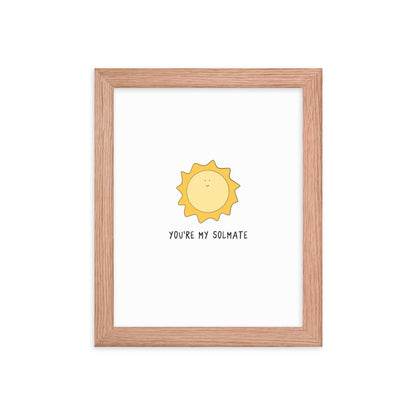 A Solmate Print of a sun on matte paper with the words peace be with you from rockdoodles.